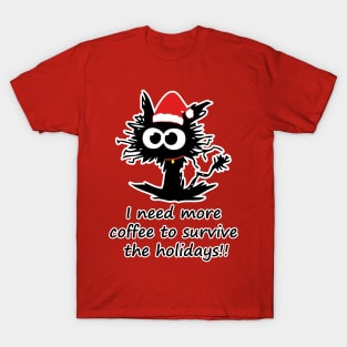 stressed  cat holidays T-Shirt